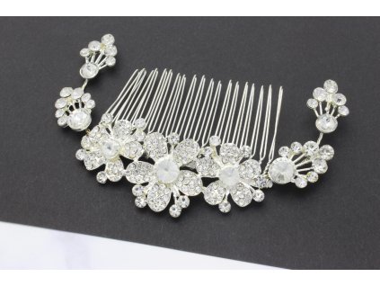 Hrebienok do vlasov Three Flowers Silver