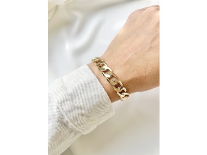 18729 2 pozlateny naramok z chirurgickej ocele hrubka 1 cm dlzka 24 cm