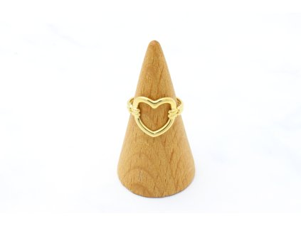 Prsteň z chirurgickej ocele Heart Gold