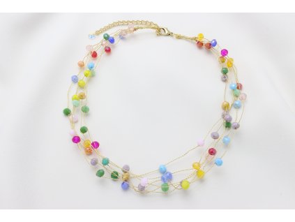 Farebný korálkový náhrdelník Lora