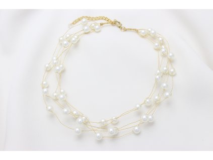 Perlový drôtikový náhrdelník Selena