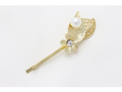 Sponka Flower Pearl Gold