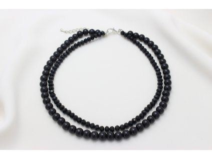 Perlový dvojradový náhrdelník Noe Crystal Black