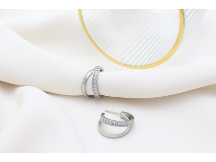 Náušnice z chirurgickej ocele Circle Crystal