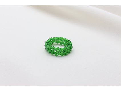 Korálkový prsteň Green