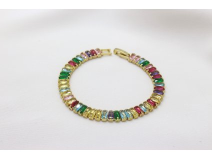 Náramok z chirurgickej ocele Crystal One Gold Colorful