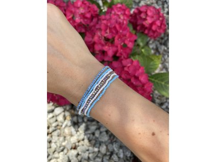 Kamienkovo korálkový náramok Blue
