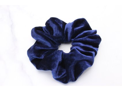 Scrunchie semišová v kráľovskej modrej farbe