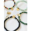 Korálkový náramok so srdiečkami Elissa Light Green