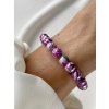 Cyklámenový korálkový náramok Lolita
