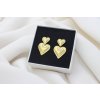 Náušnice z chirurgickej Two Hearts Gold