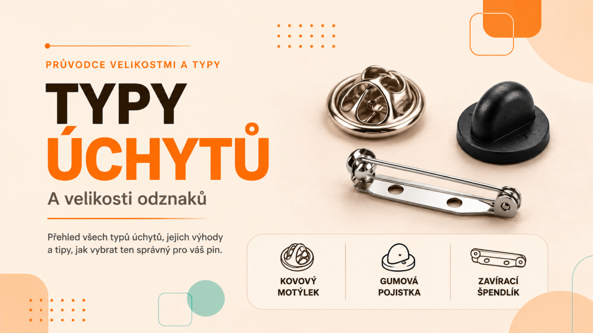 Typy úchytů a velikost pinů