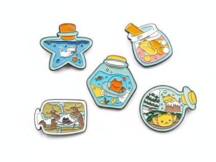 Odznaky motivy lahviček plný kočiček