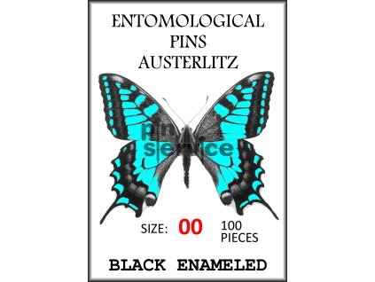 Black enameled pins - size 00 - 100 pcs