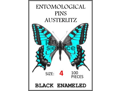 Black enameled pins - size 4 - 100 pcs