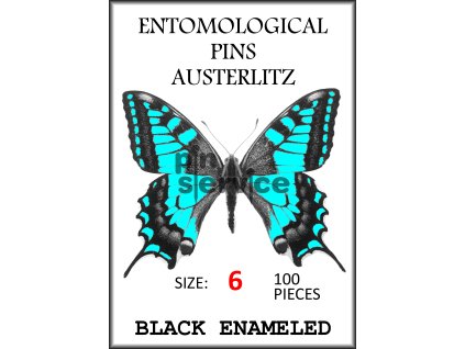 Black enameled pins - size 6 - 100 pcs