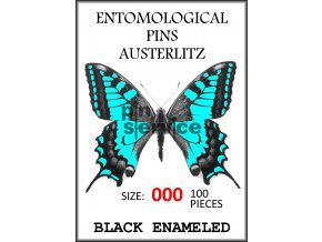 Black enameled pins - size 000 - 100 pcs