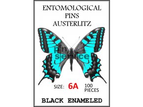 Black enameled pins - size 6A - 100 pcs