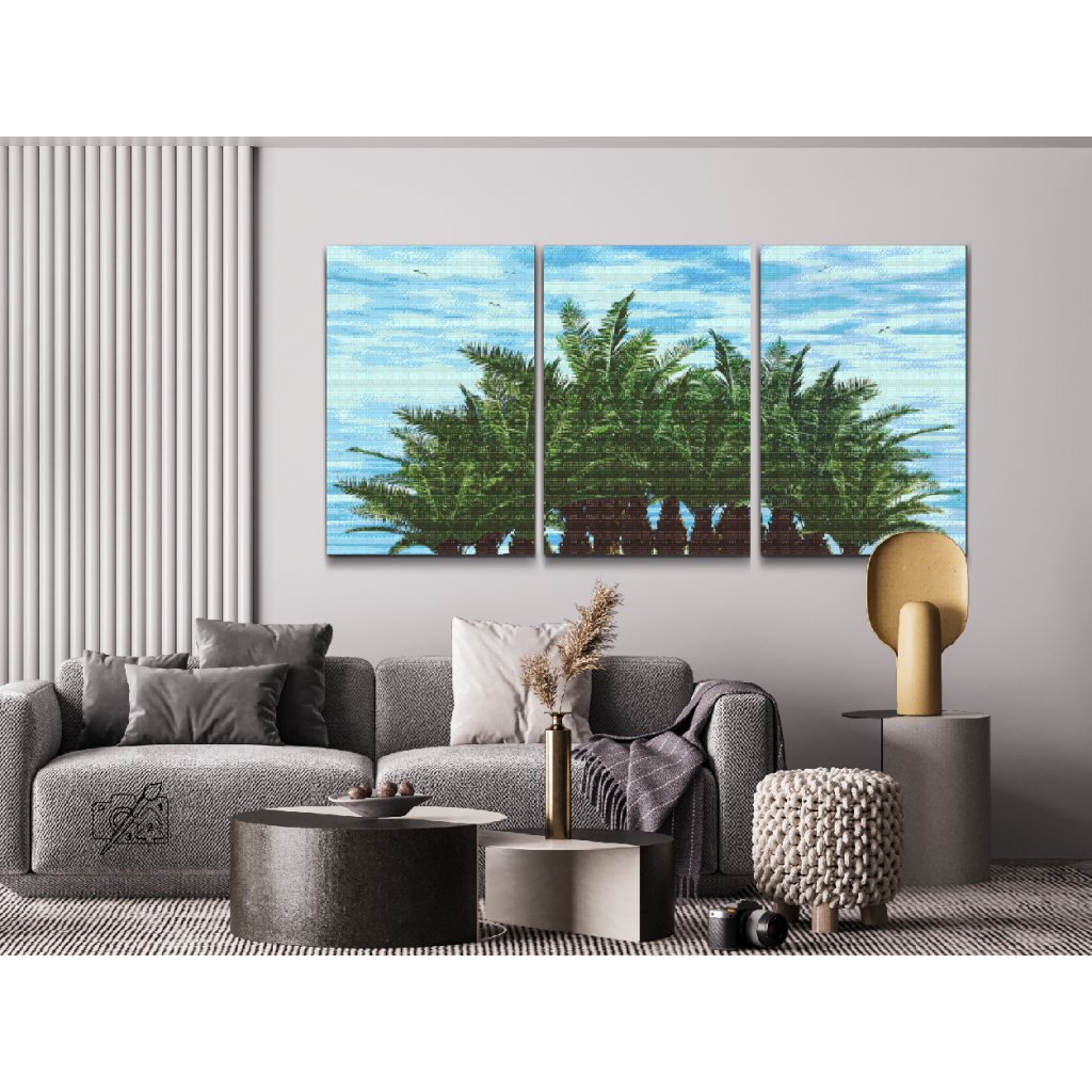 Pintura de diamante - Palmeras caribeñas (juego de 3)