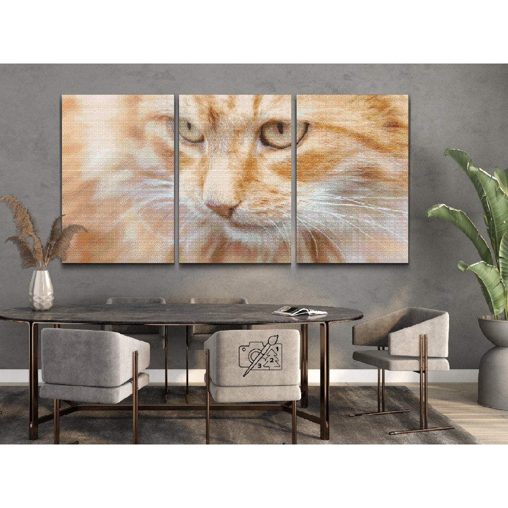 Pintura de diamante - Gato cazando (juego de 3)