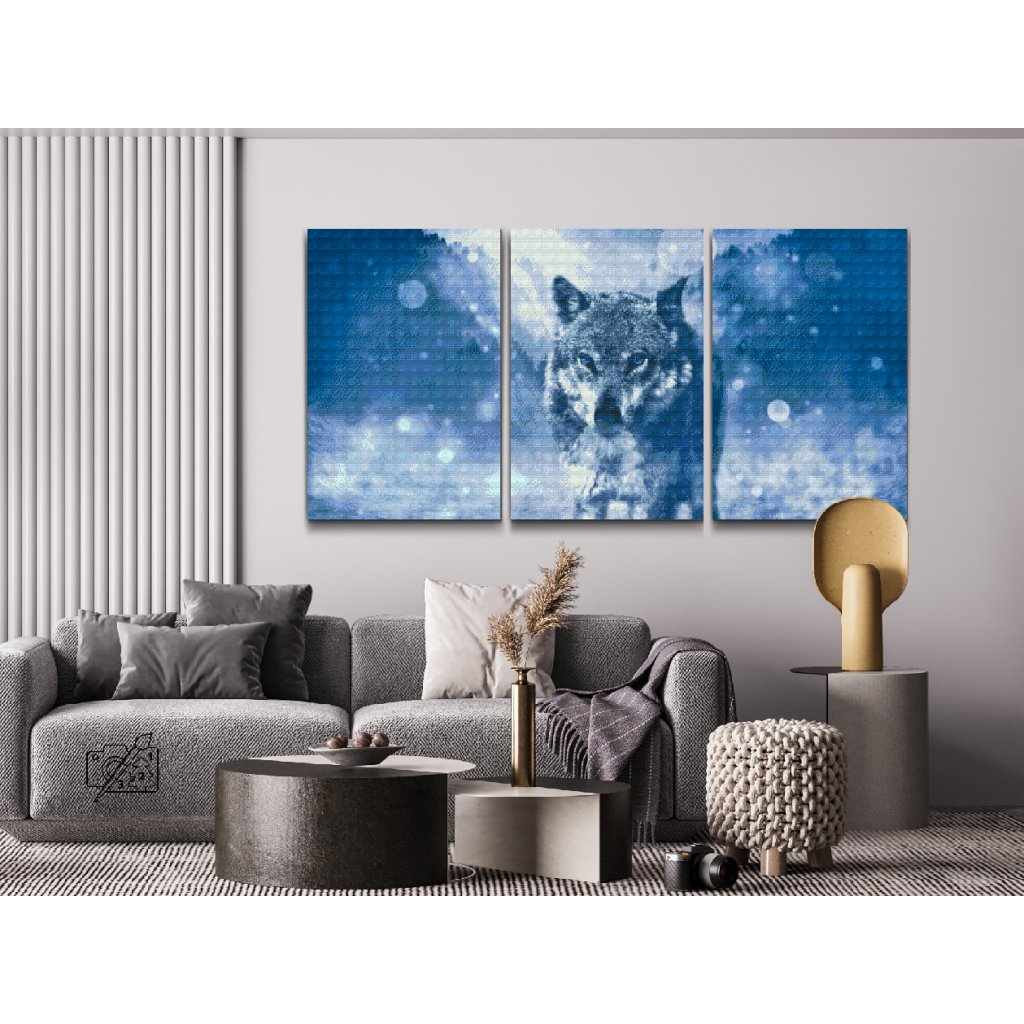 Pintura de diamante - Lobo invernal (juego de 3)
