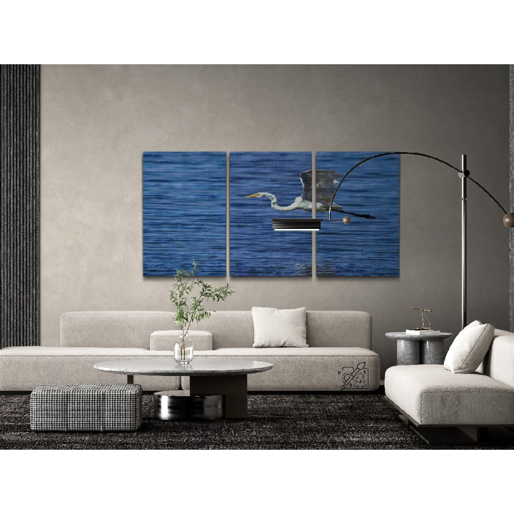 Pintura de diamante - Garza blanca (juego de 3)