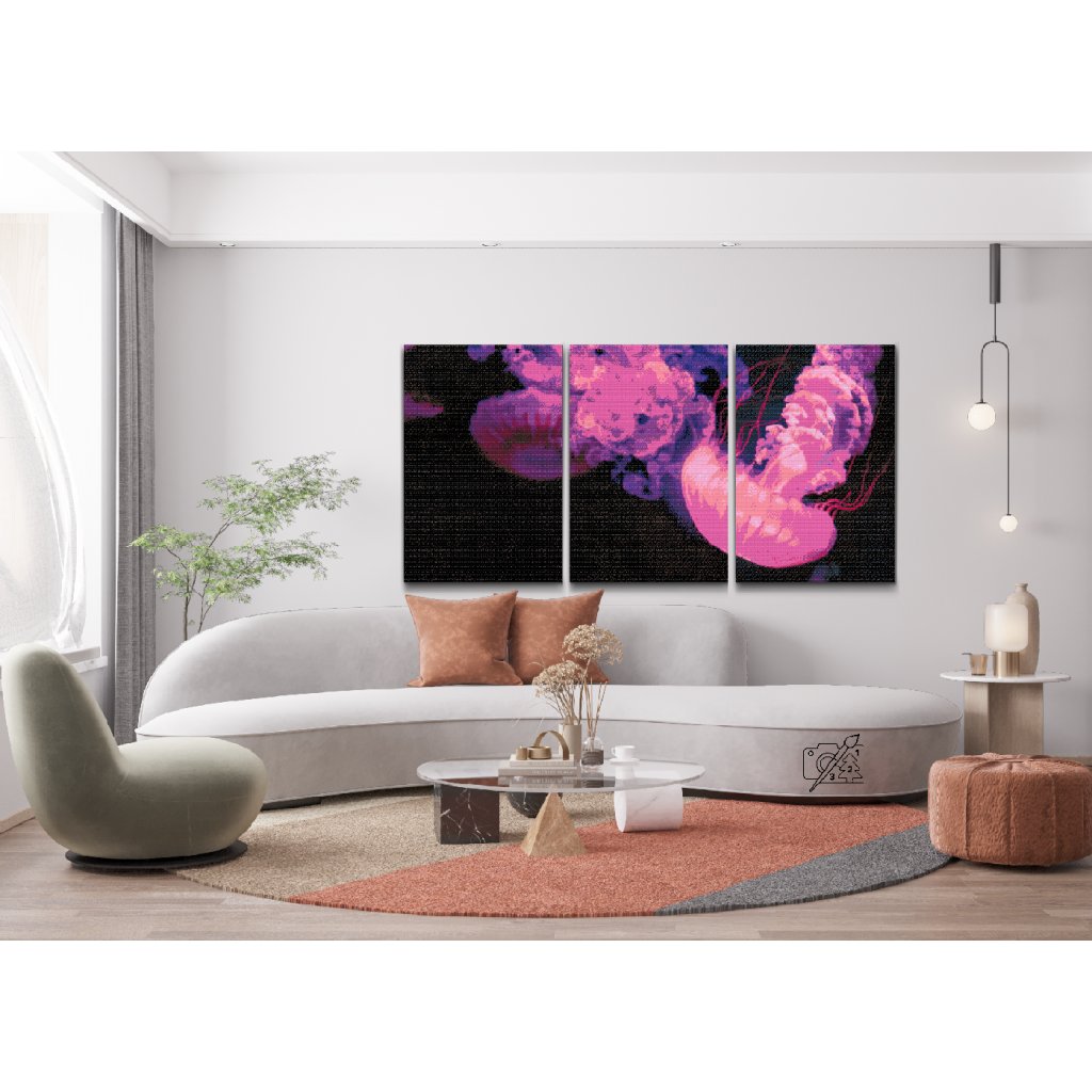 Pintura de diamante - Medusa rosa (juego de 3)
