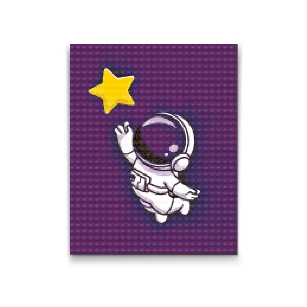 Pintura de diamante - Astronauta al alcance de una estrella