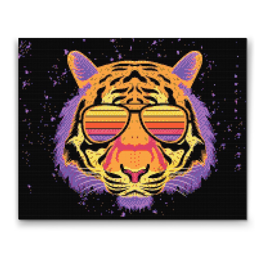 Pintura de diamante - Tigre con gafas