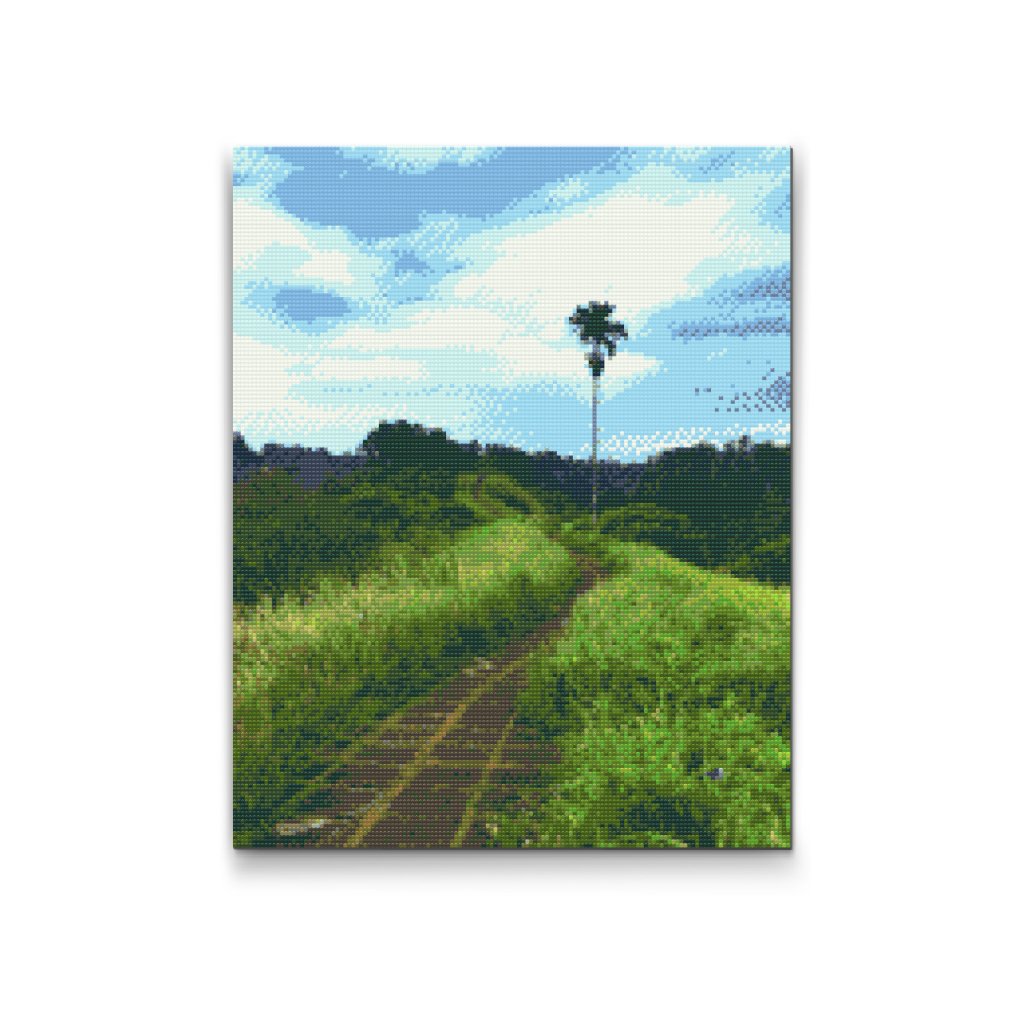 Pintura de diamante - Sendero del arroz en Bali