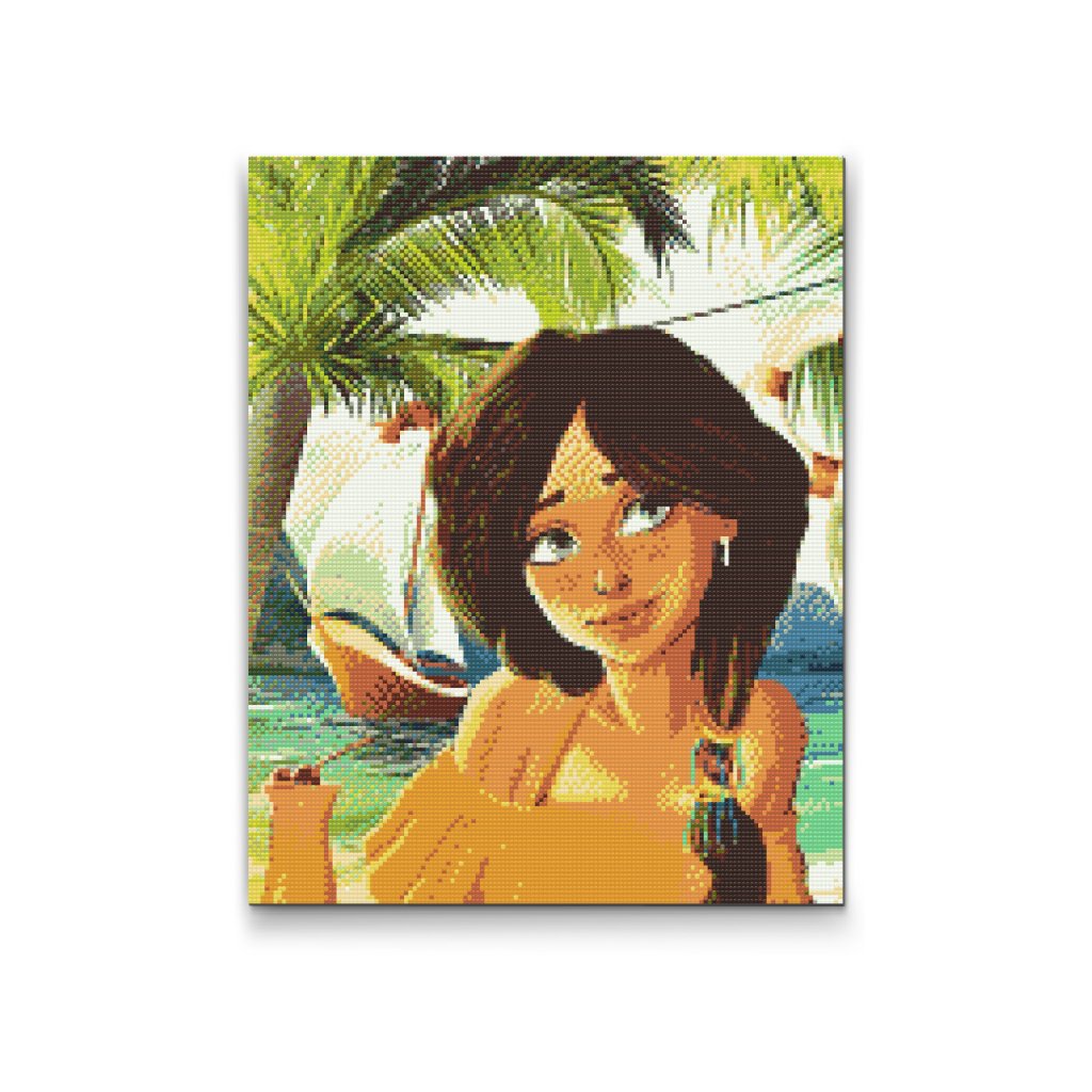 Pintura de diamante - Morena en la playa