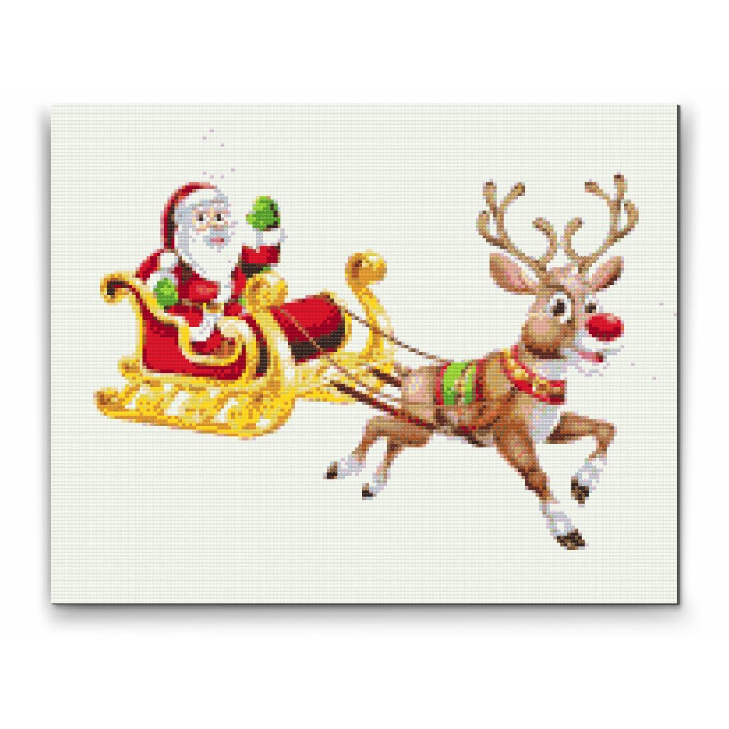 Pintura de diamante - Papá Noel en su trineo