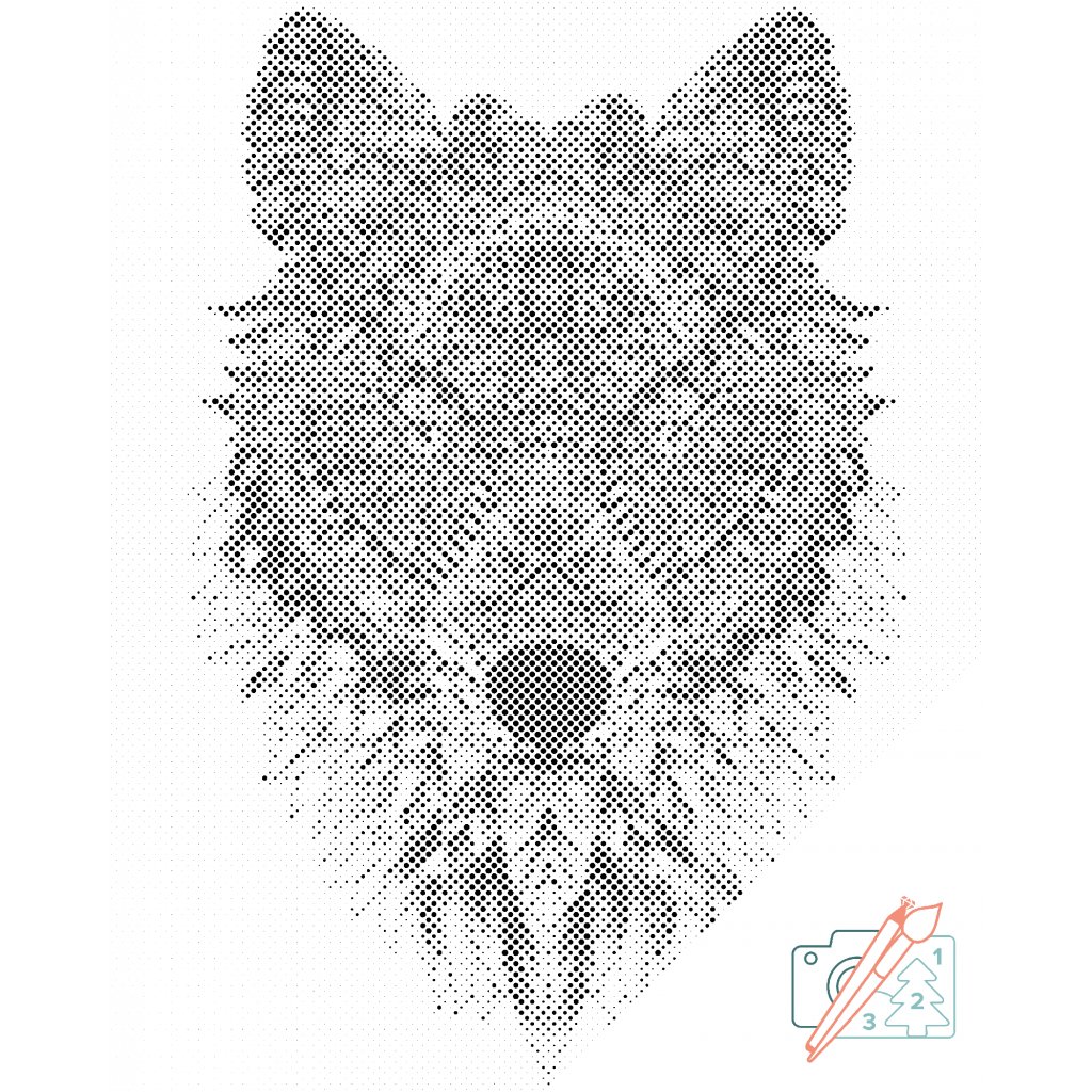 Puntillismo – Mandala de lobo