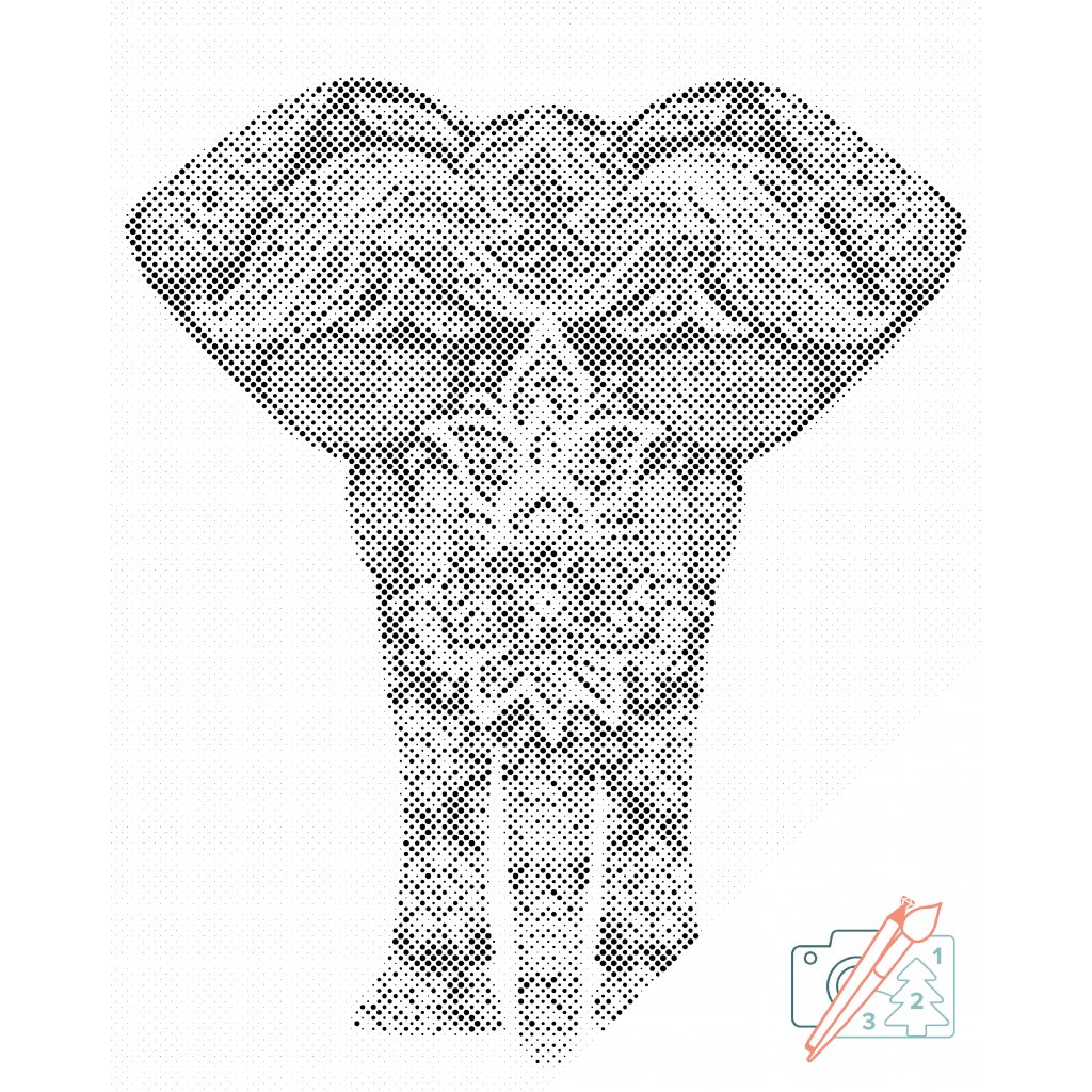 Puntillismo – Mandala de elefante