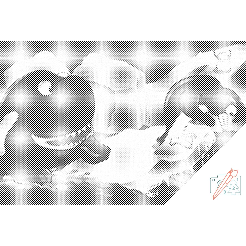 Puntillismo – Pingüinos y ballena