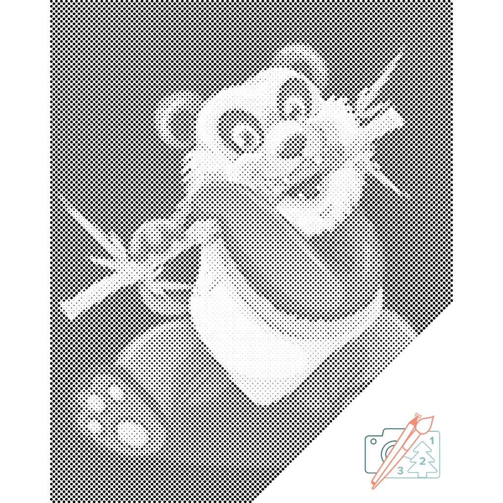 Puntillismo – Panda con bambú
