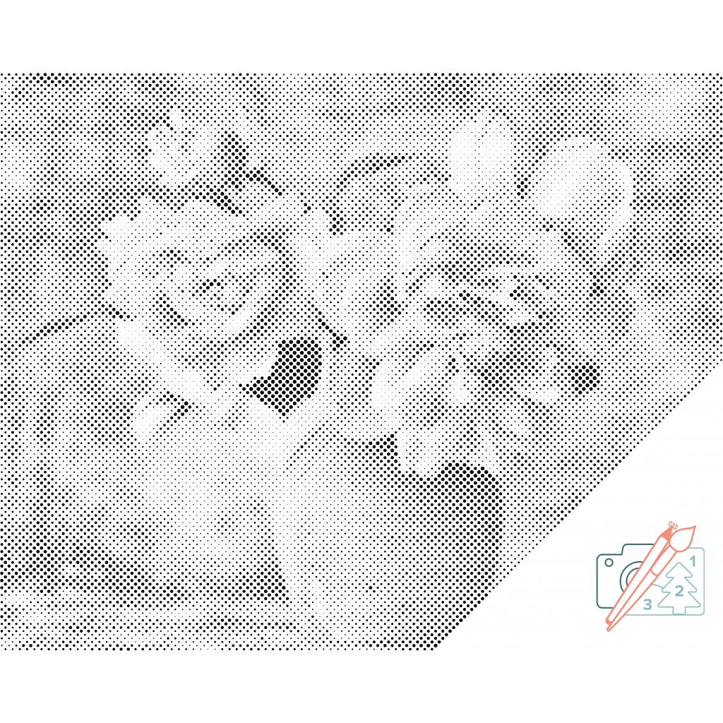Puntillismo – Jarrón de rosas