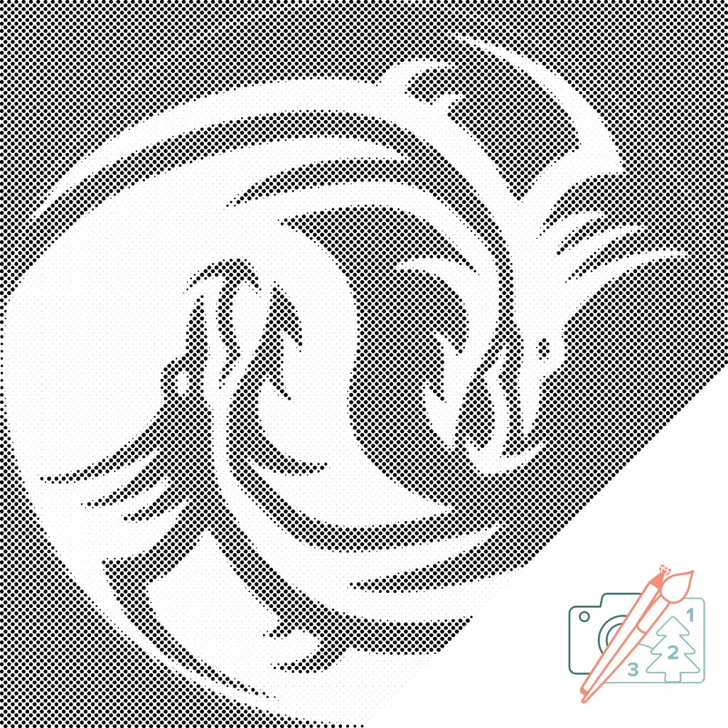 Puntillismo – Dragón yin y yang