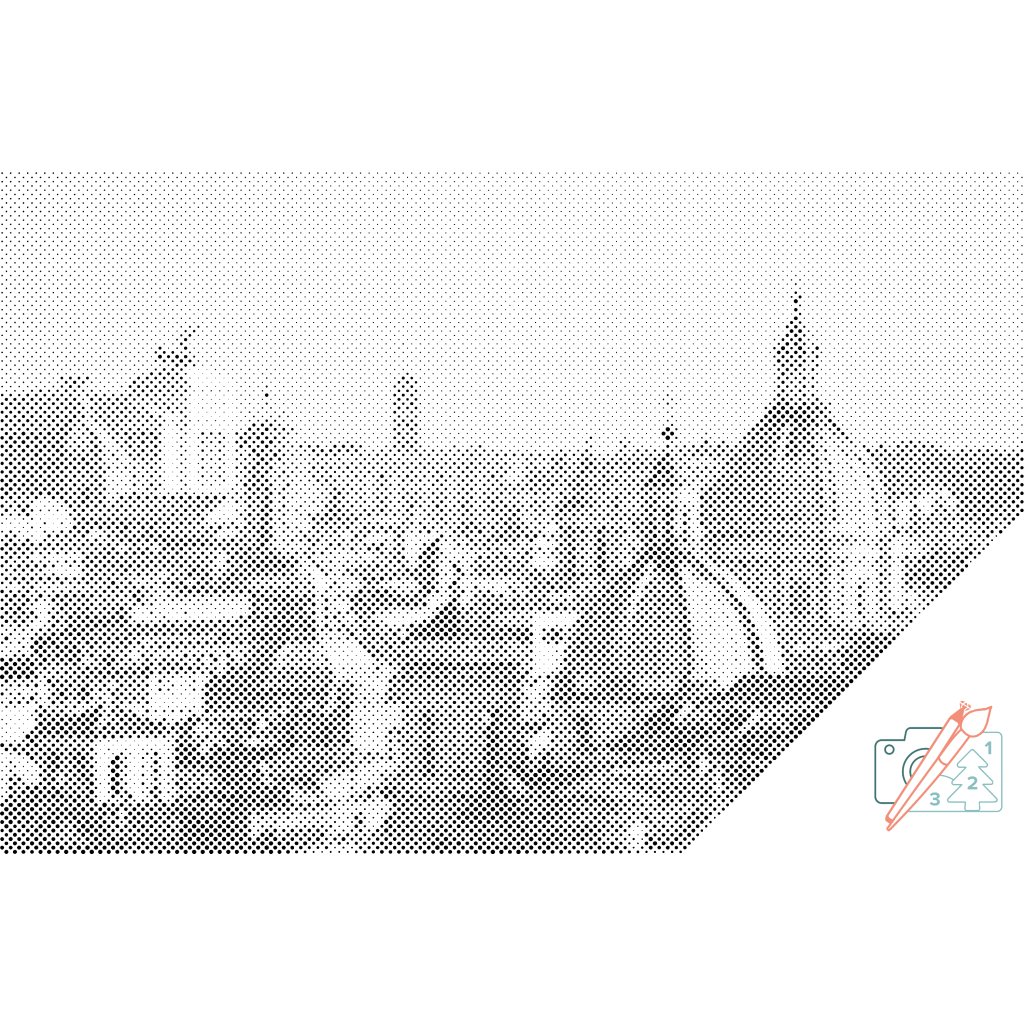 Puntillismo – Vista de la ciudad - Roma