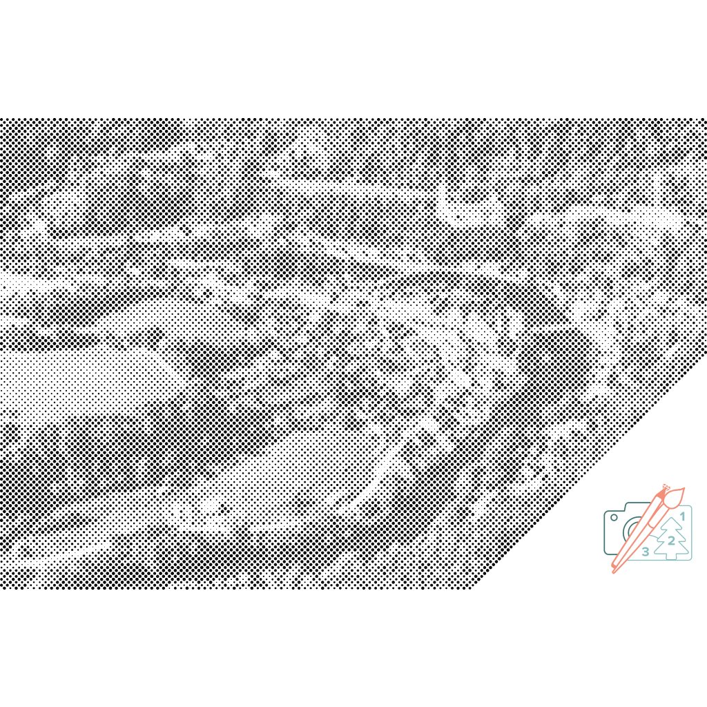 Puntillismo – Vista del castillo de Rožmberk