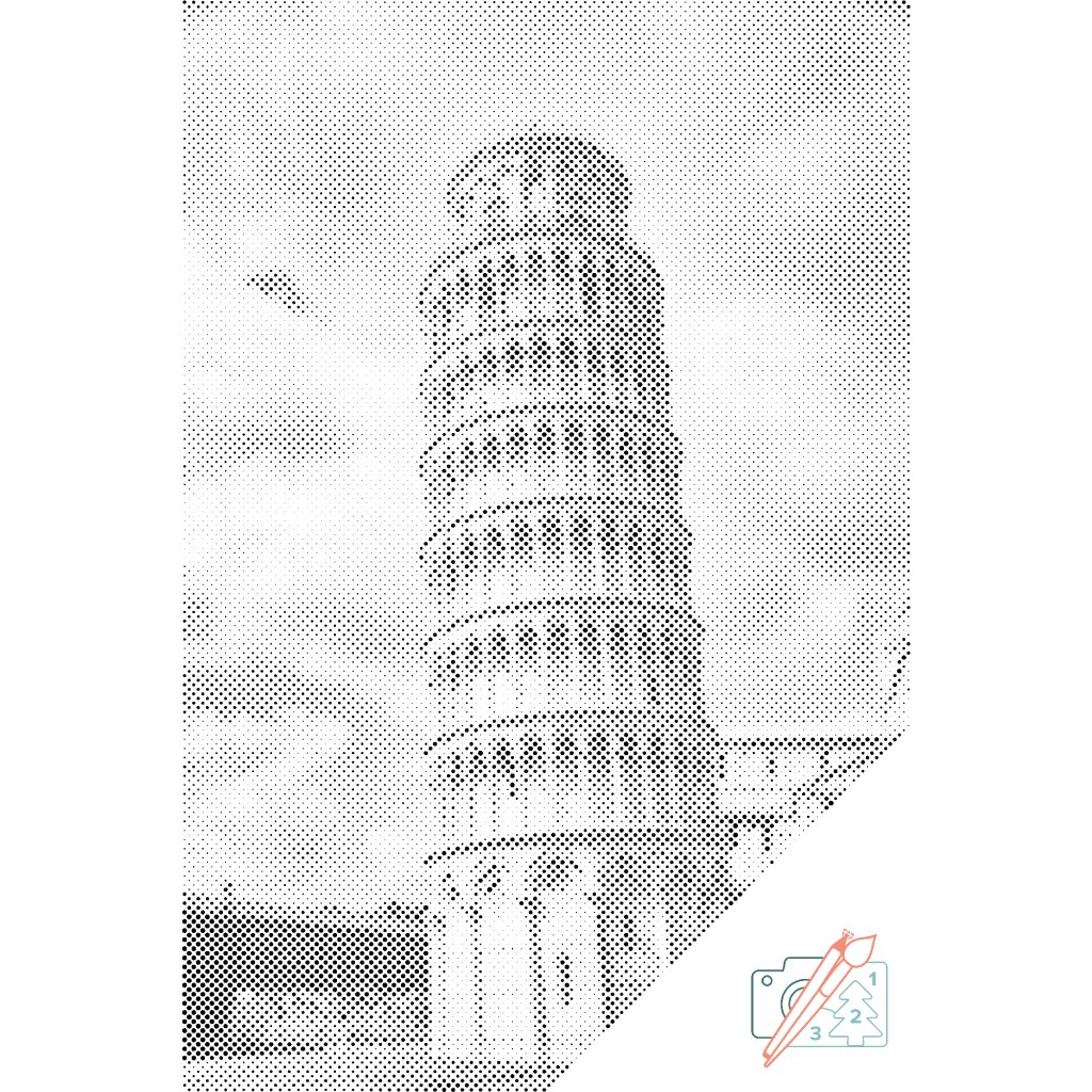 Puntillismo – Torre inclinada de Pisa