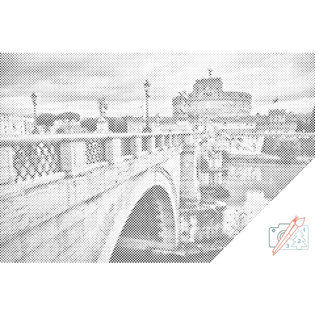 Puntillismo – Castillo de Sant'Angelo en Roma 2
