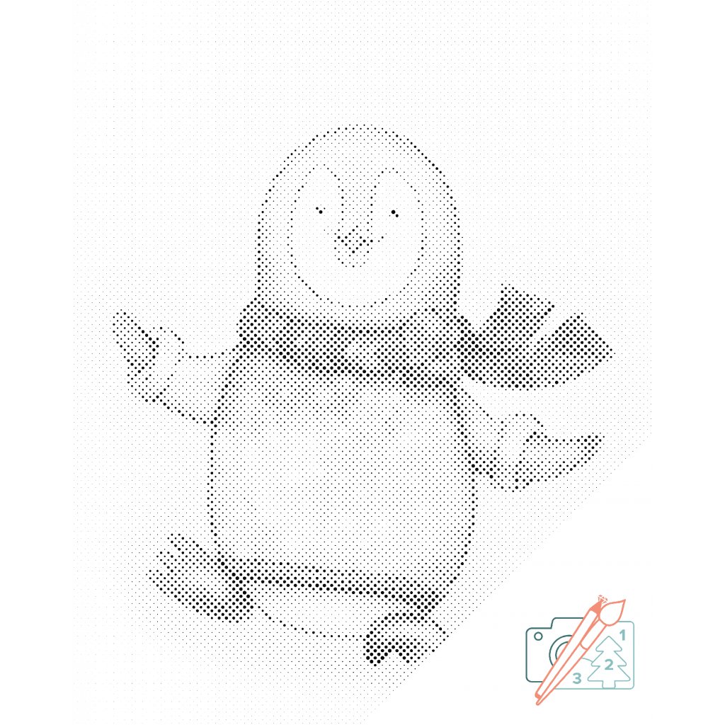 Puntillismo – Pingüino feliz