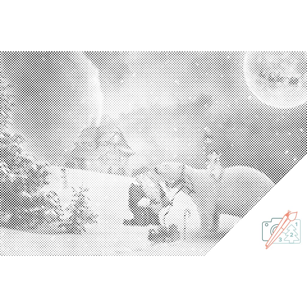 Puntillismo – Papá Noel y sus asistentes