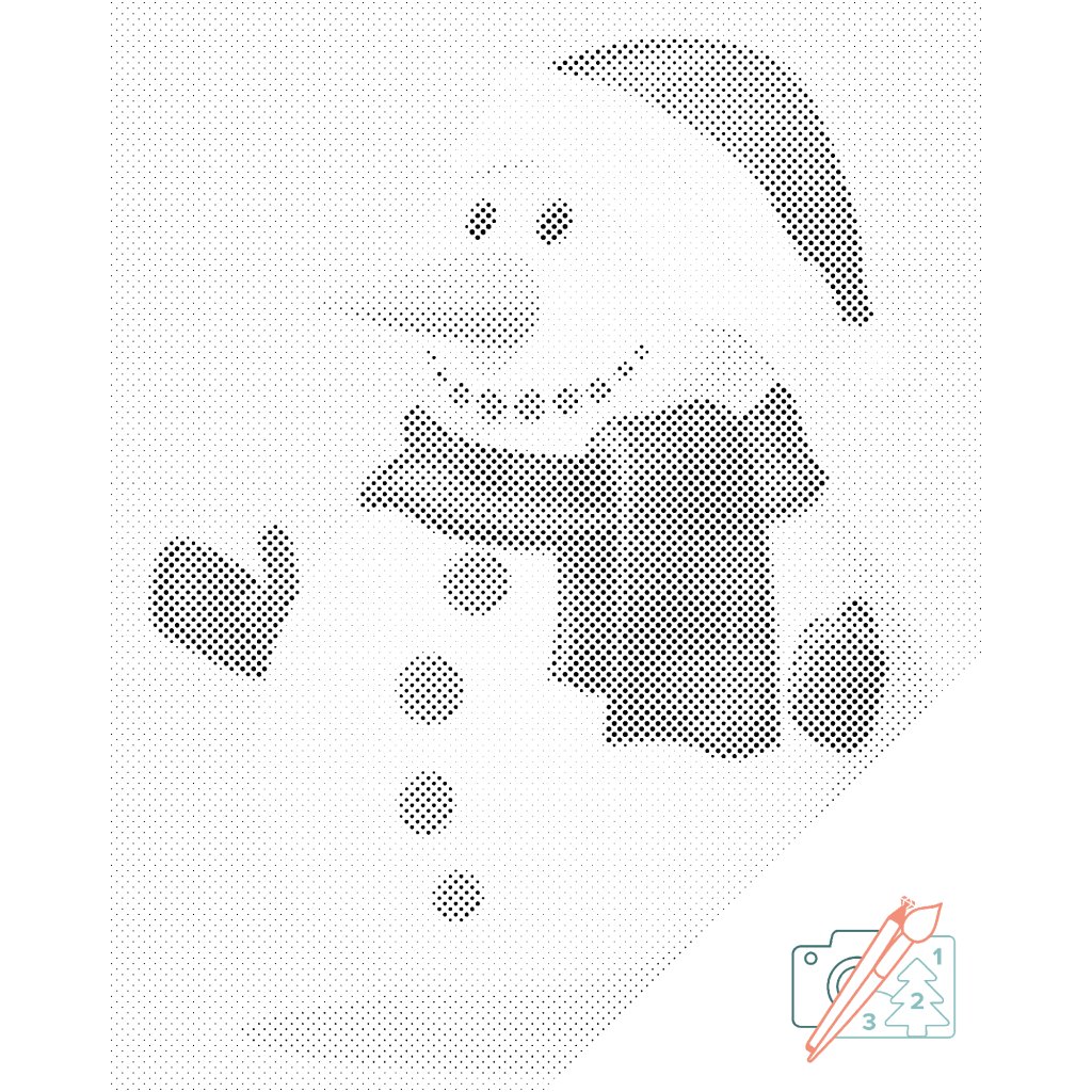 Puntillismo – Muñeco de nieve