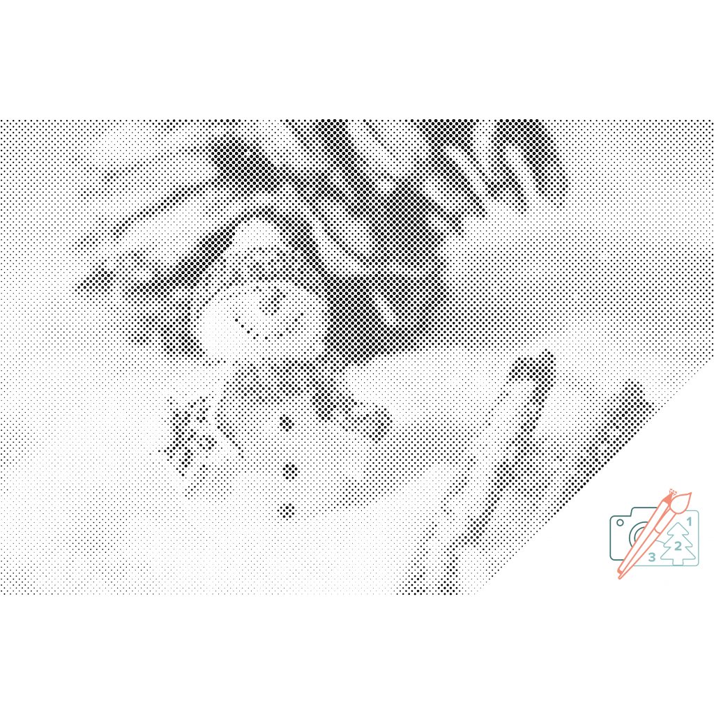Puntillismo – Muñeco de nieve sonriente