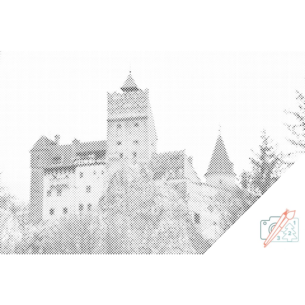 Puntillismo – Castillo de Bran, Rumanía
