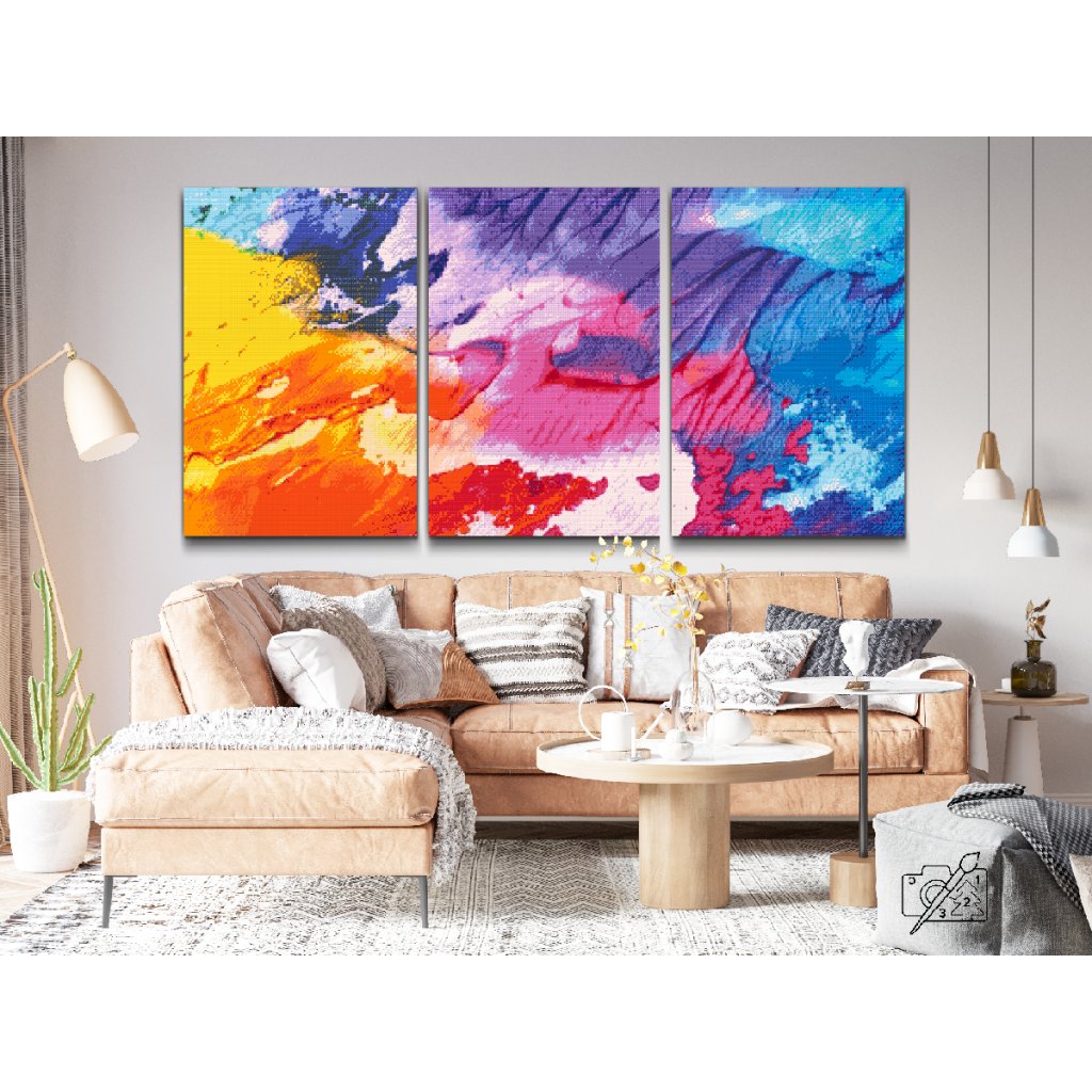 Pintura de diamante - Textura de colores 1 (juego de 3)