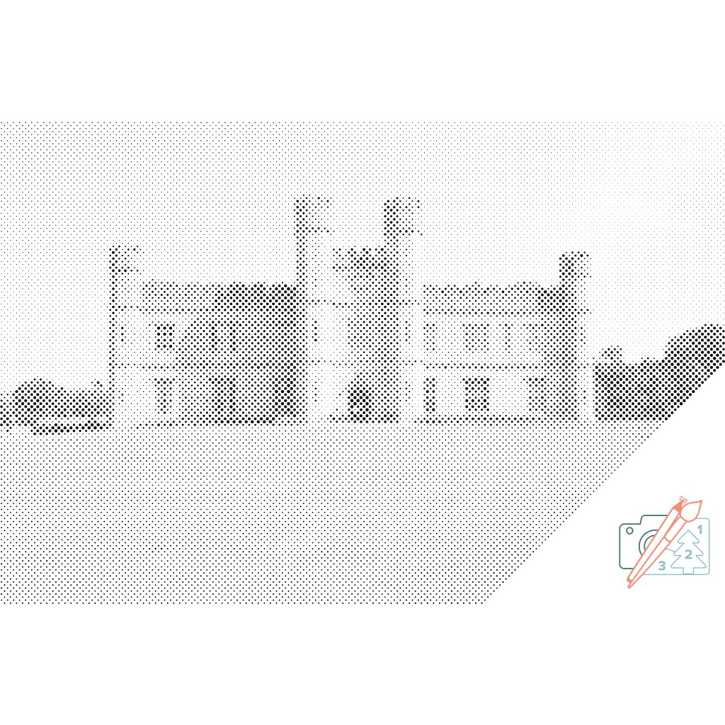 Puntillismo – Castillo de Leeds, Inglaterra