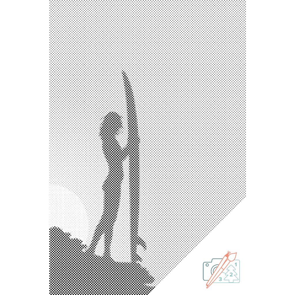 Puntillismo – Mujer surfista